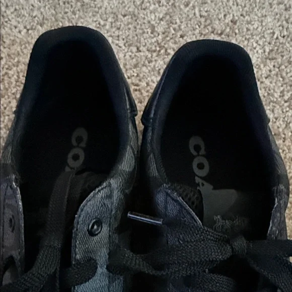 COACH/MENS: Black and Gray Monogram Sneakers - Picture 4 of 5